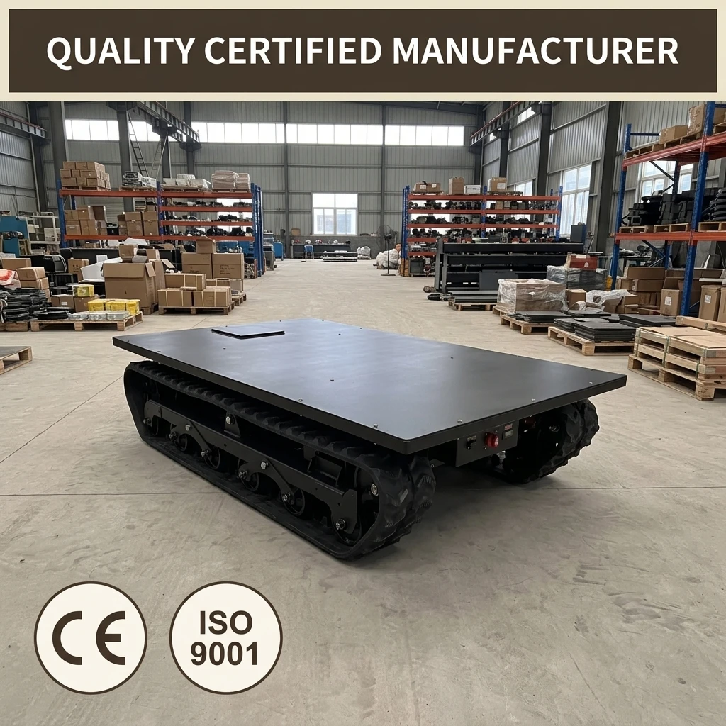 2 Ton Electric Rubber Track Undercarriage Crawler Chassis with 48V Brushless Motor for Robot Platform All Terrain Customized OEM