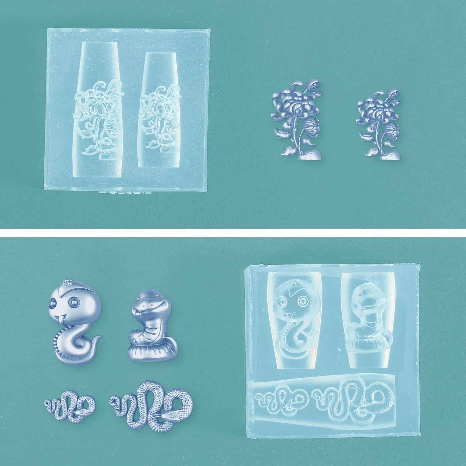 

2 Pcs Nail Glue Mold Decor Decoration for Manicure Silica Gel Template Beaupretty