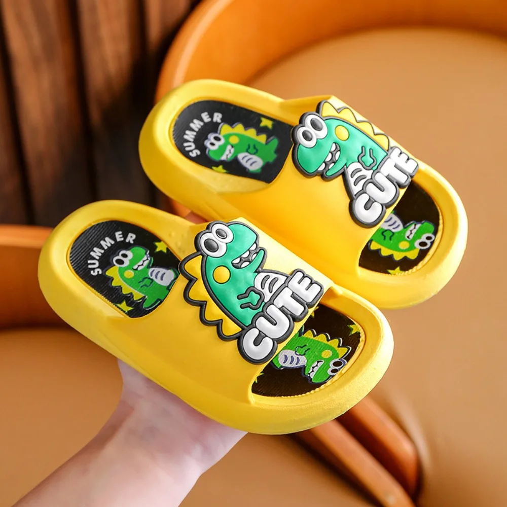

Cartoon Cute Dinosaur Slippers Platform PVC Cartoon Animal Slippers Solid Color Anti Slip Children's Bathroom Sandals Beach