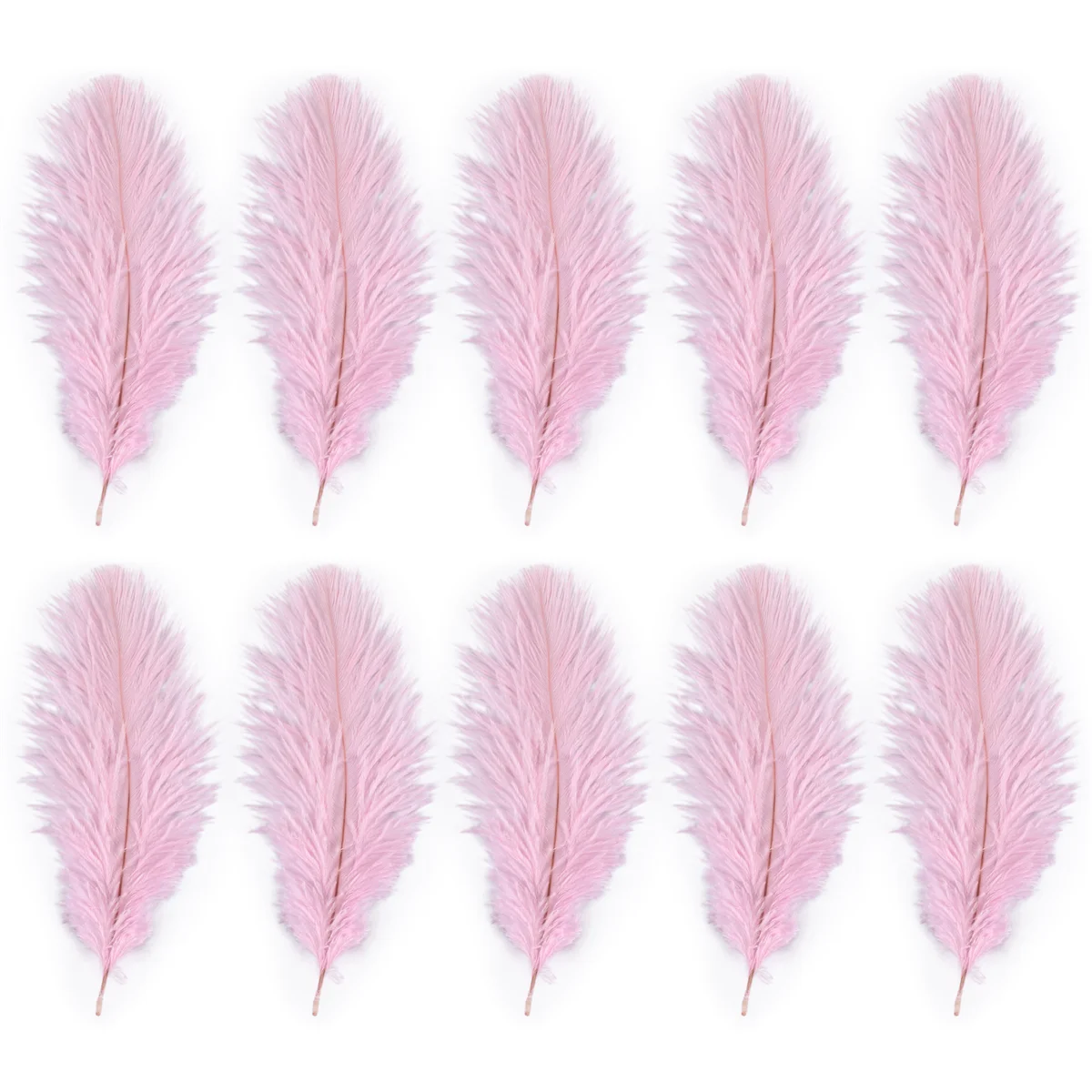 F-3C 10 pcs Natural Ostrich Feathers Wedding Party Decoration Pink 20-25cm