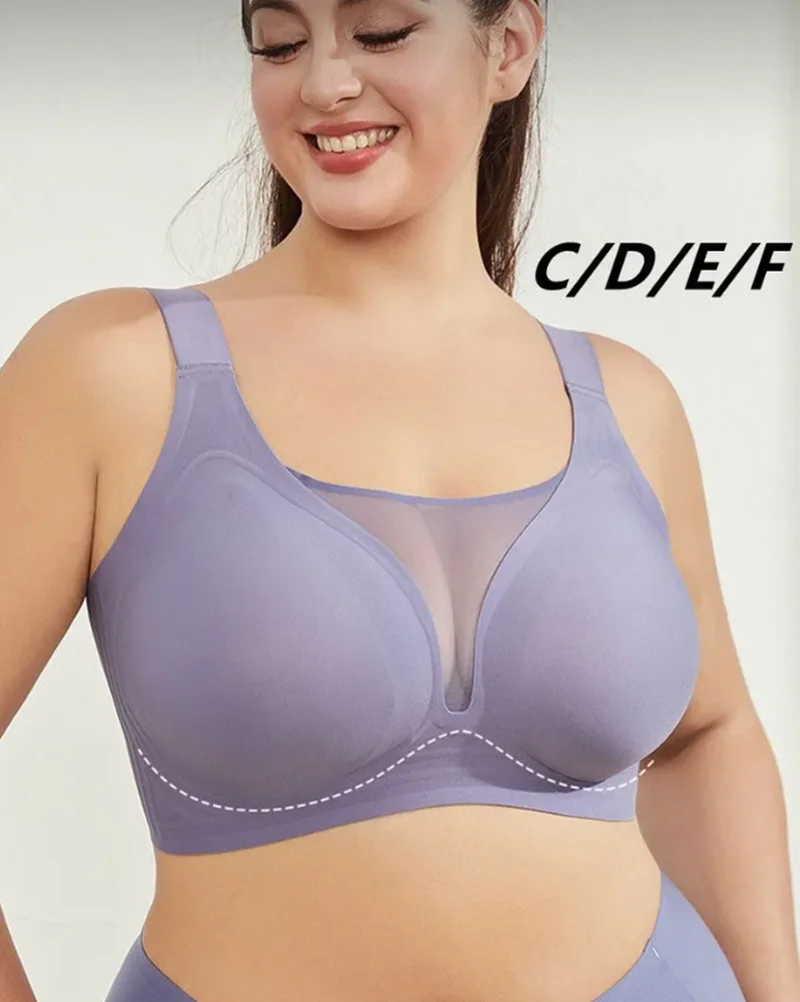 Plus size ladies underwear seamless boneless bra