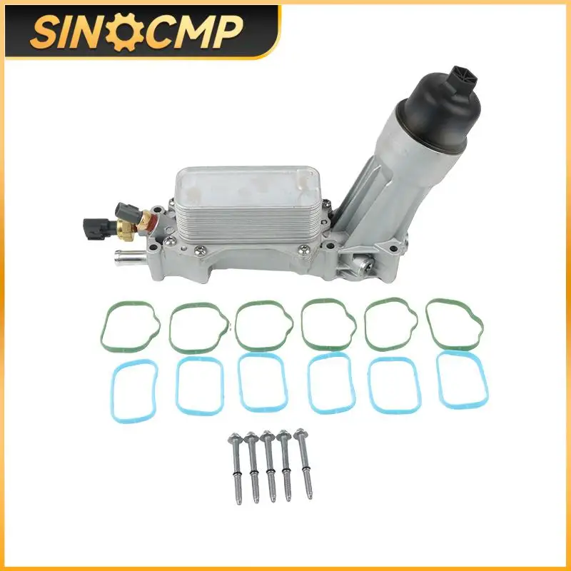 1Set Oil Cooler Aluminum Oil Filter Adapter Housing Engine Assembly For Jeep Dodge Chrysler Ram 3.6L 2011-2016 68105583AE