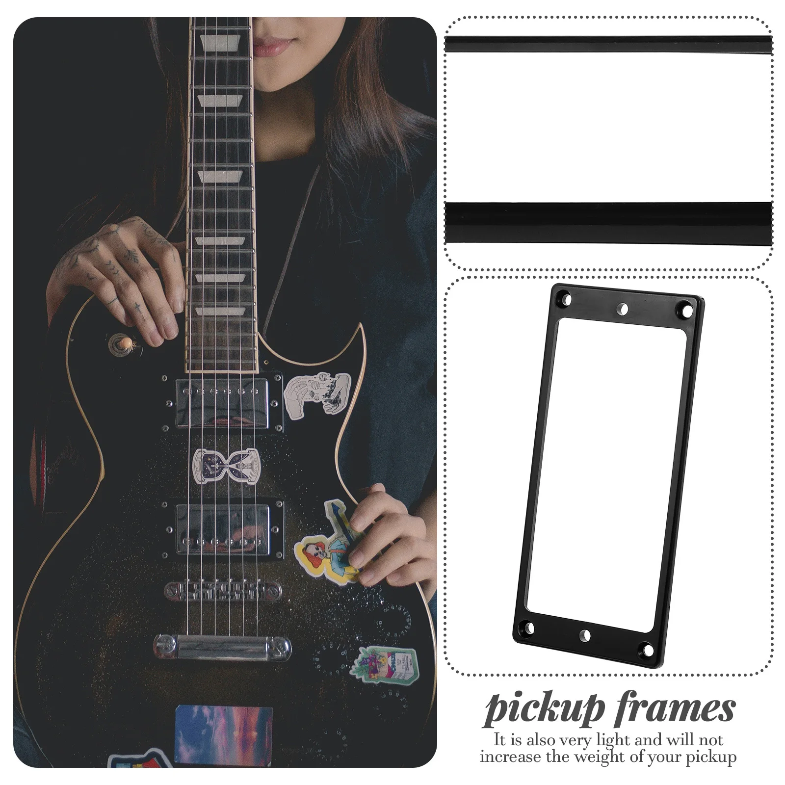 

2 Pcs Electric Guitar Pickup Frame Accessories Frames Guitars Replacement Parts Pickups Covers