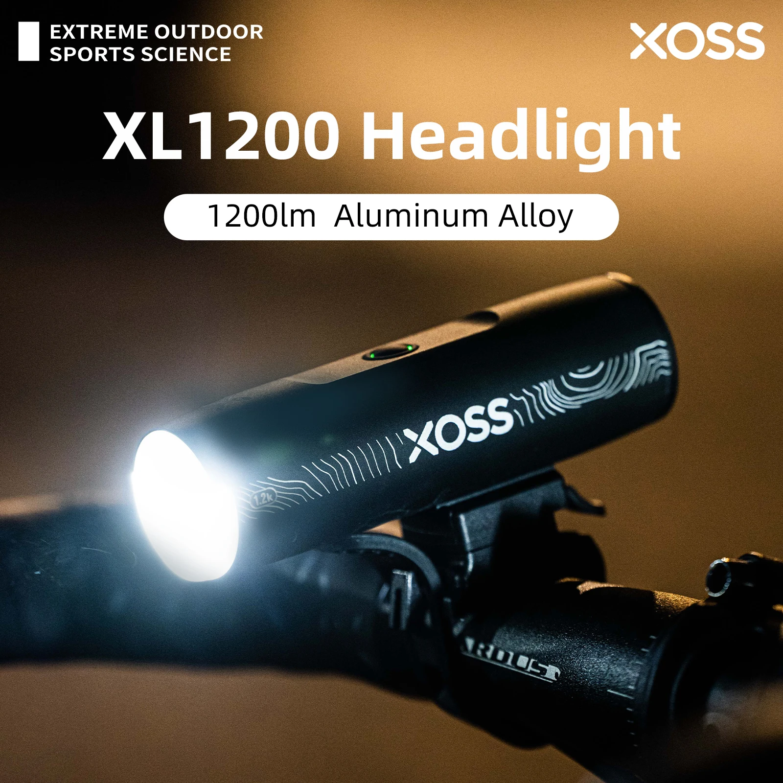 

XOSS 1200 Lm Bike Light XL1200 Headlight Waterproof Type-C Rechargeable Front Lamp Bicycle Light Aluminum Ultralight Flashlight