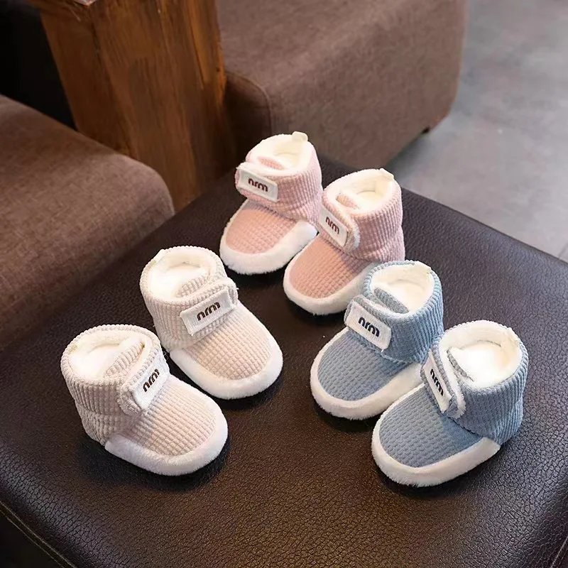 

Осенне-зимние зимние сапоги для маленьких девочек и мальчиков, теплая плюшевая обувь для младенцев, детская уличная обувь, удобная детская хлопковая обувь на мягкой подошве