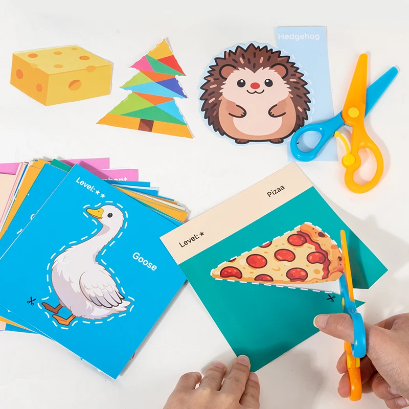 

Забавная игра для резки бумаги для детей, координация рук и глаз, жизнь Монтессори, практические занятия, игрушки ручной работы, раннее обучение
