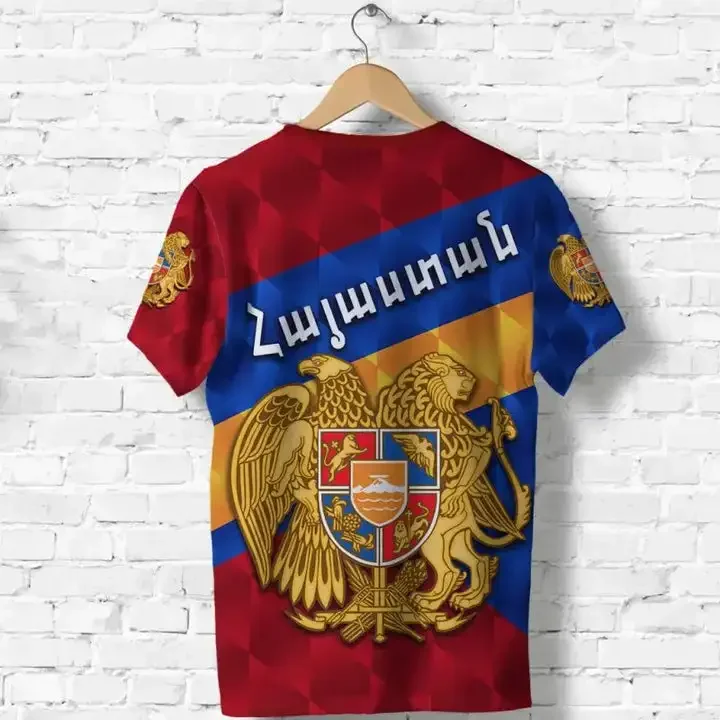 National Emblem National Flag Armenian Vintage Street Dress 3Dprint Funny Casual Short Sleeve T-shirt Male/Female