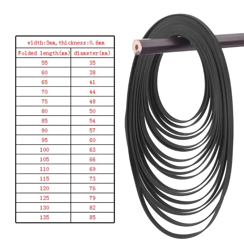 3mm Wide Flat Drive Belt Rubber Belt Flat Drive Belt Turntable Rubber Belt for LP Vinyl Record Player Phono