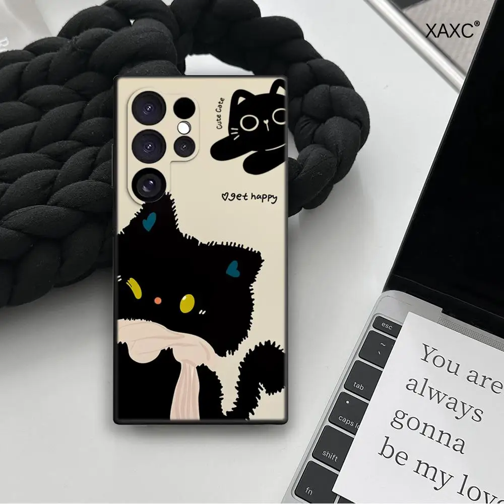 Scarf Black Cat Good Luck Phone Case For Samsung Galaxy A17 16 A15 4G 5G A14 A13 A57 A37 A27 A26 A55 A35 A53 A24 A34 Soft Shell