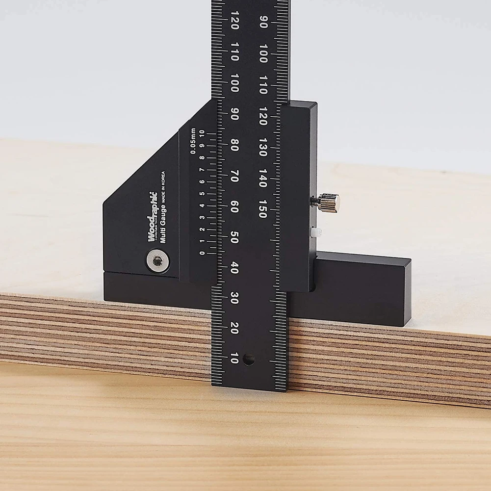 Scribing Mark Line Ruler Multi Depth Gauge Aluminum Alloy Precision Marking Measuring Gauge Removable Limit Gauge Measuring Tool