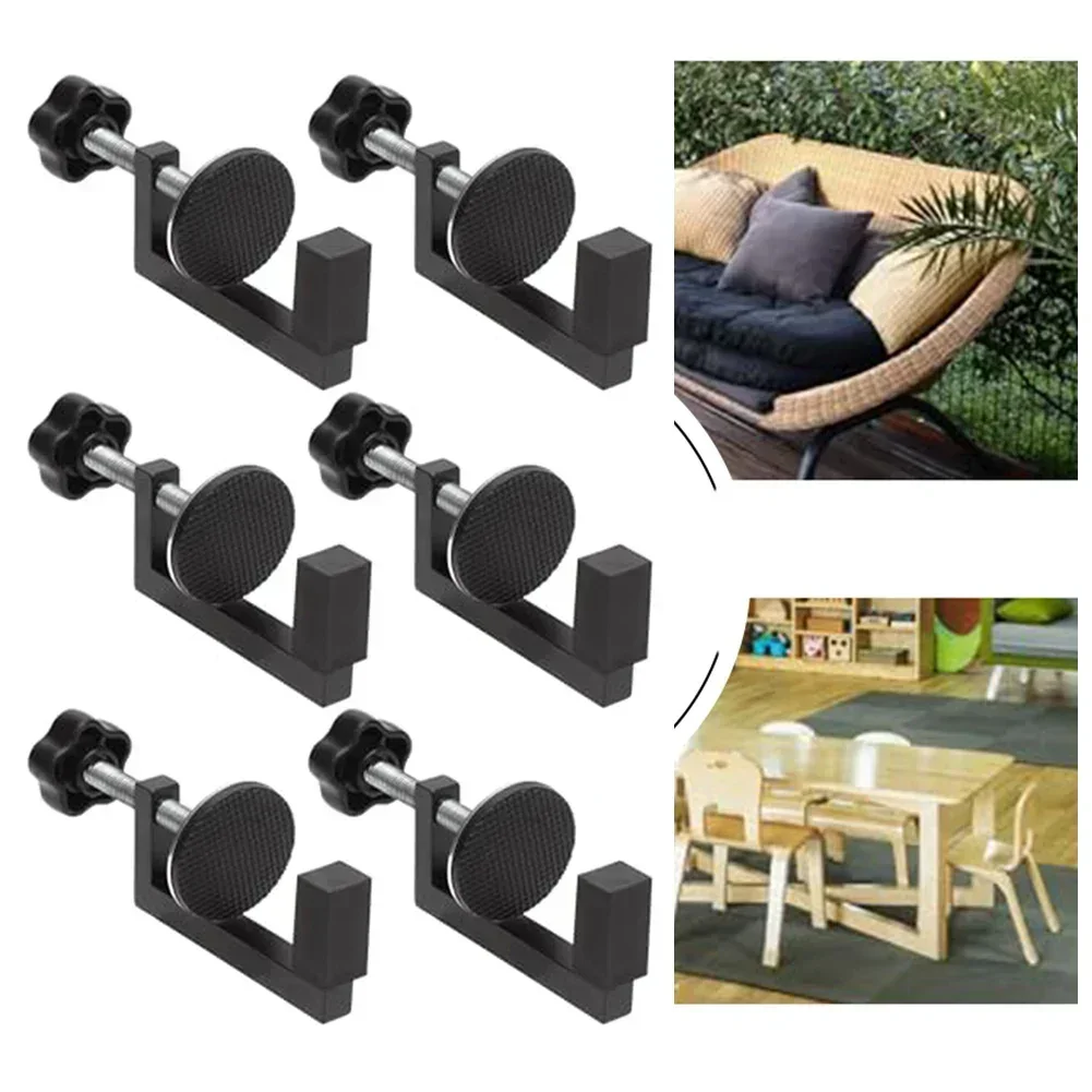 مشابك أثاث قابلة للتعديل، مشابك من سبائك الألومنيوم، تصميم قابل للتعديل، مدمج وخفيف الوزن، سهل الحركة، قاعدة ممتدة