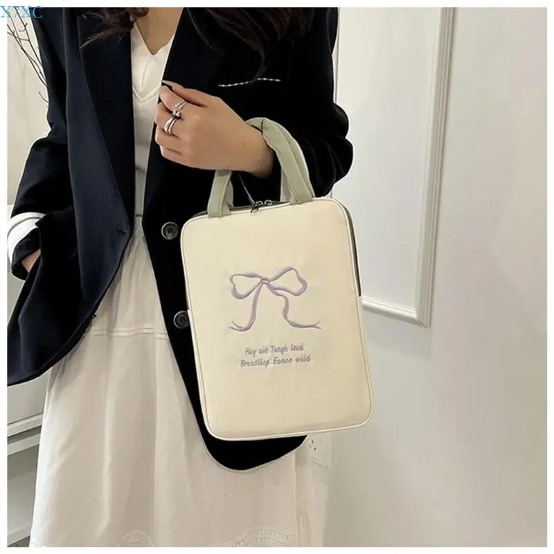 X7XC حقيبة كمبيوتر محمول مقاومة للماء مع مقبض حقيبة كمبيوتر محمول كم رقيقة حقيبة حمل الكمبيوتر غطاء حقيبة الكمبيوتر الهدايا