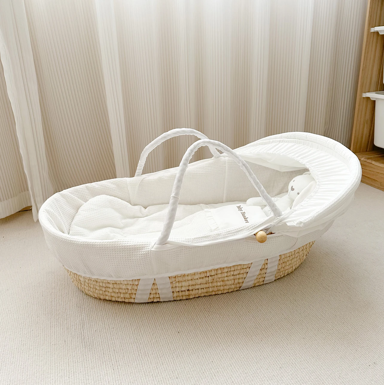 Hxl Baby Cradle Portable Small Sleeping Basket Bed in Bed Newborn Basket Hand Woven