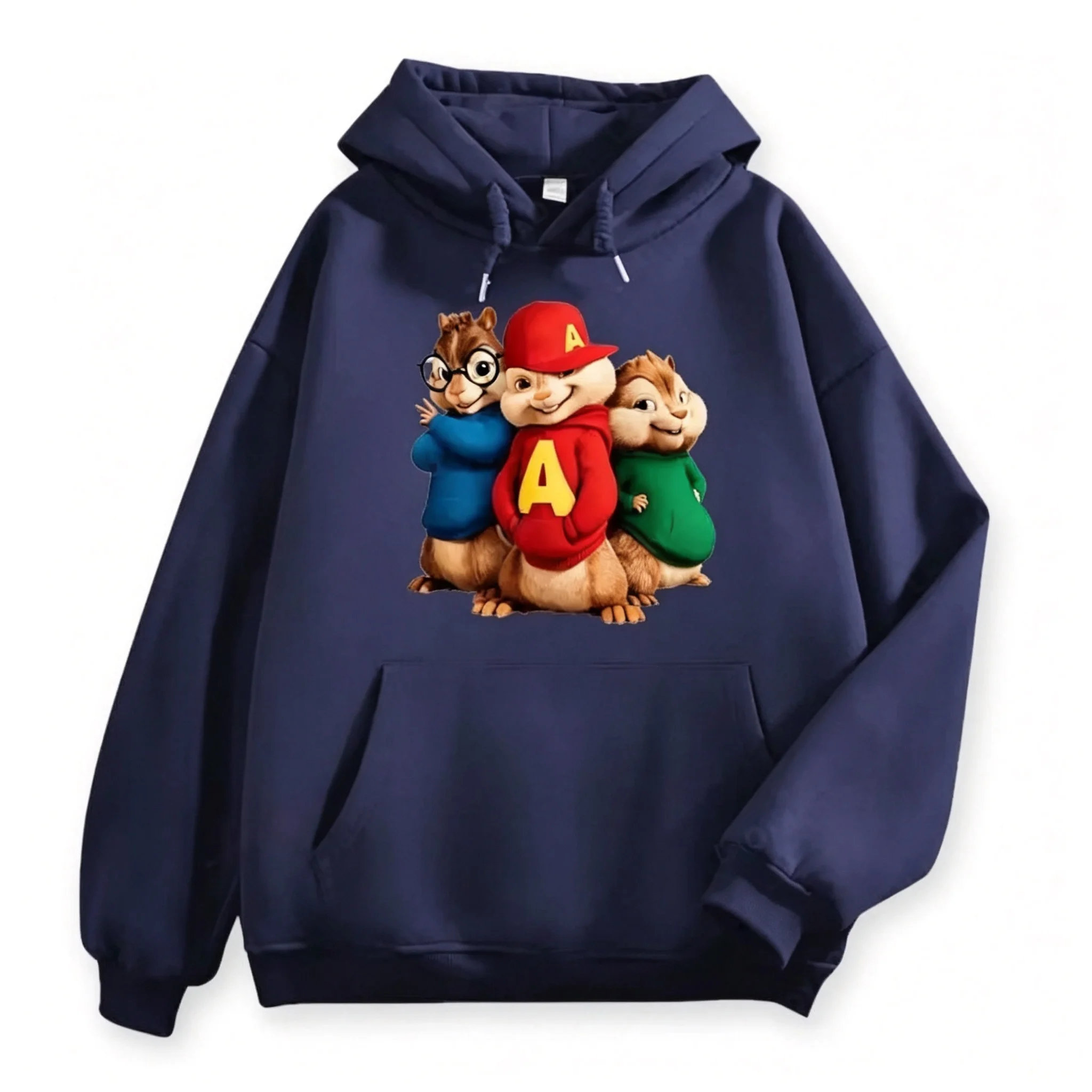 Cartoon Chipmunks Alvin Print Hooded Sweatshirt Unisex Loose Streetwear Pullover Hoodie Men Women Casual Daily Promotion Tops
