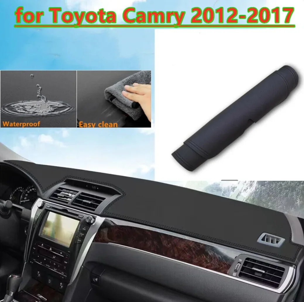 PU Leather LHD Dashboard Cover Dash Pretector Anti-Slip Mat Trim Dashmat Carpet For Toyota Camry 2012 2013 2014 2015 2016 2017