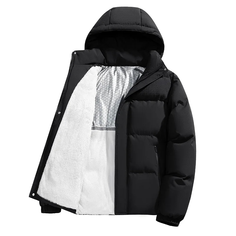 Add fleece thickened cotton suit graphene disassembly cap couple day fashion brand bread suit stand collar cotton-padded jacket