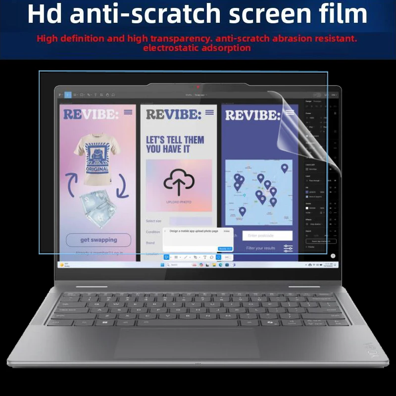 For Lenovo Yoga 7 2-in-1 14ILL10/14AKP10 Silicone Keyboard Film Yoga 7i Gen10 14 Laptop Screen Protective Film HD Anti-Blue Film