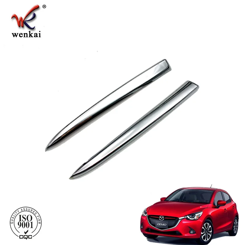 ABS chrome Front grille decoration cover trim stickers case for Mazda 2 Demio 2015 2016 2017 DJ DL Mazda2 Hatchback accessories