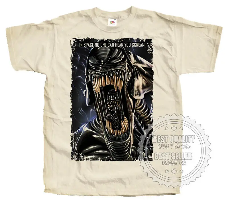 

ALIEN V19 horror T SHIRT Movie Poster Nostromo Natural All Sizes S to 5XL