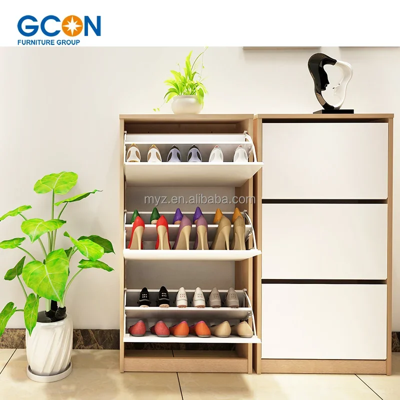 GCON Modern simple tip bucket type ultra-thin shoe cabinet household door into small household shoe rack