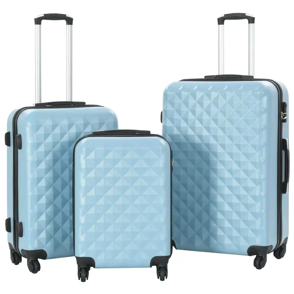 3-Piece Blue ABS Hardcase Trolley Set - Durable Luggage for Travel