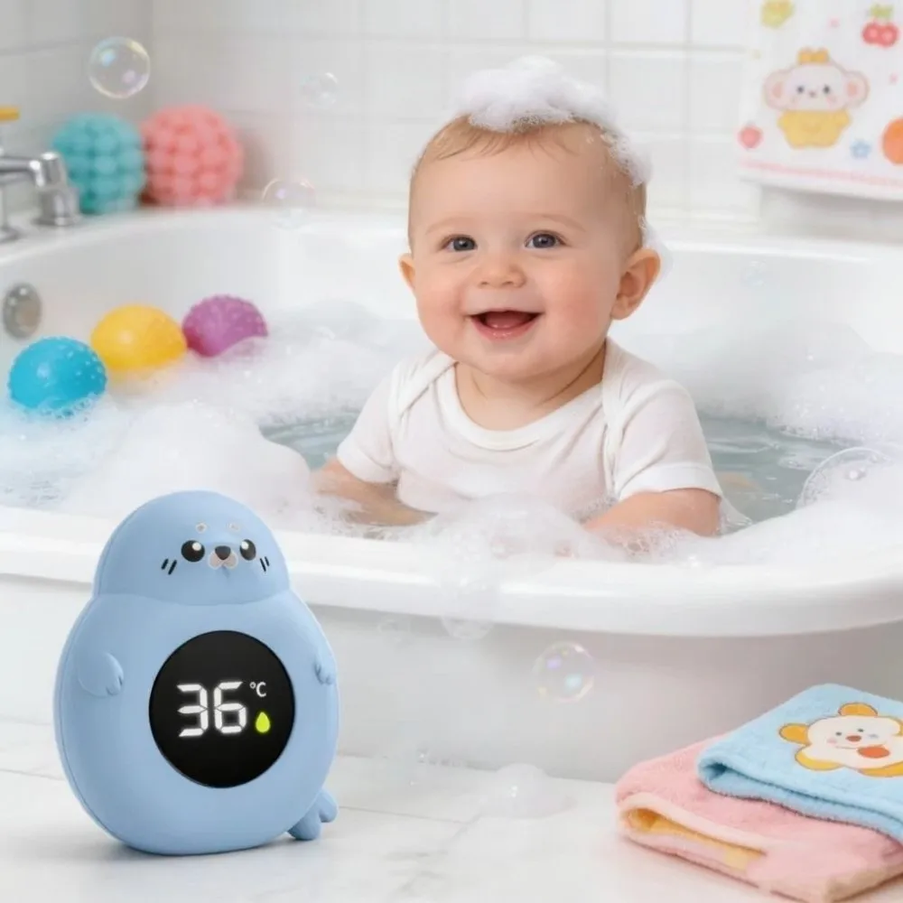 Water Resistant Tub Temperature Gauge LED Display High Accuracy Temperature Monitor Upgraded Sensor Floating Design