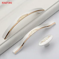 KK&FING European Zinc Alloy Gold Silver Cabinet Door Handles Drawer Knobs Kitchen Cupboard Door Pulls Furniture Handle Hardware