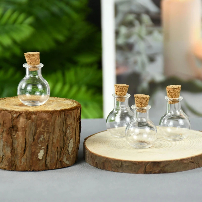 10pc Glass Bottles Miniature Potion Bottle Mini Cork Glass Vials DIY Mini Wishing Drifting Bottle Wedding Party Decor Glass Jars