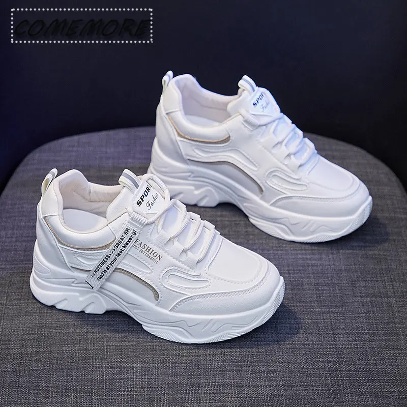 White Sneakers for Women Platform Tennis Female Inner Height Running Sports Shoes Woman Casual Luxury Designer Vulcanized Shoes