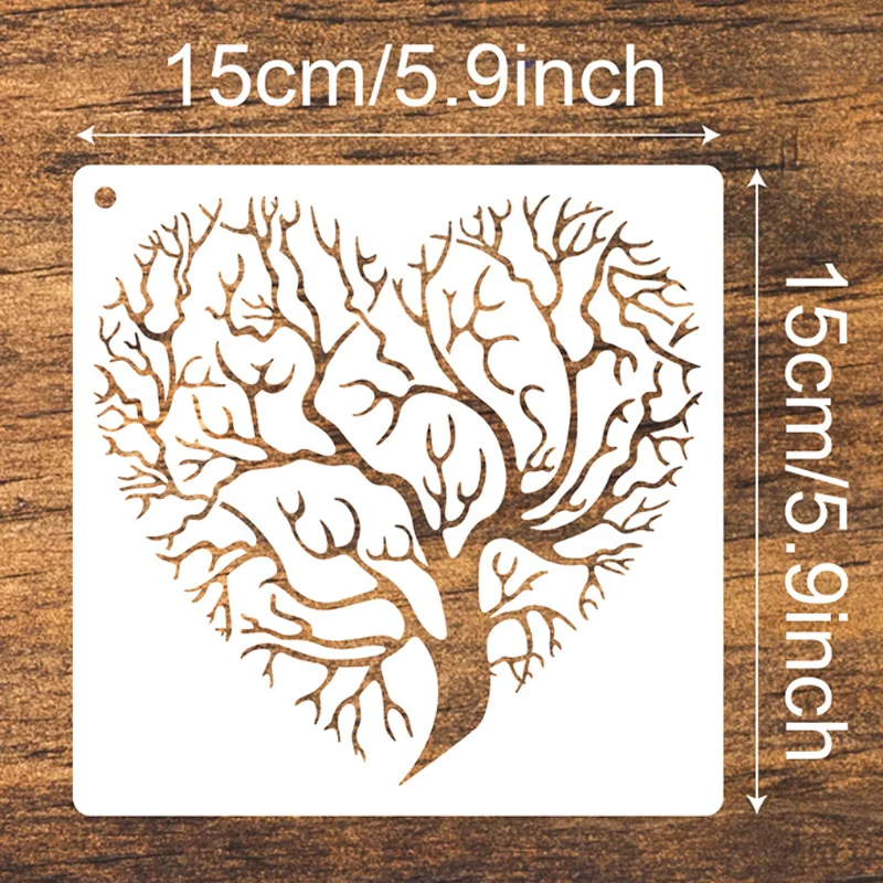 15*15cm Trees Stencils DIY Layering Wall Scrapbook Hollow Out Coloring Embossing Decoration Graffiti Painting Template Reusable