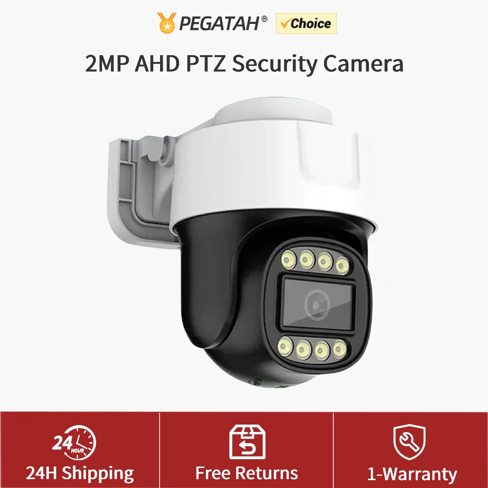 Cámara PEGATAH AHD 2MP PTZ visión nocturna a todo Color UTC Coaxial BNC Audio Coaxial PTZ Control TVI CVI 4 en 1 cámara de seguridad analógica