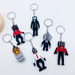 New Skibidi Toilet Keychain Action Figure Doll Game Figure Kid Toys Monitor Toilet Man Cake Halloween Christmas Gifts