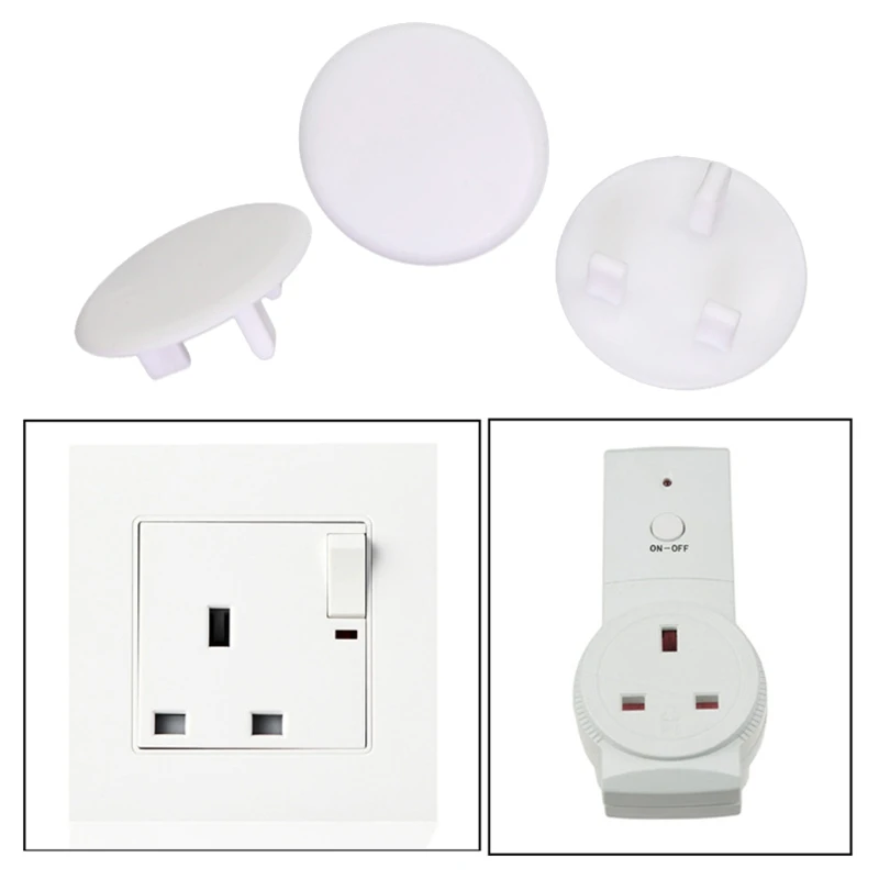 20-pieces UK Power Socket Baby Child Safety for Protection Device Anti-shock Plug Protector White Color Socket Cover A2UB