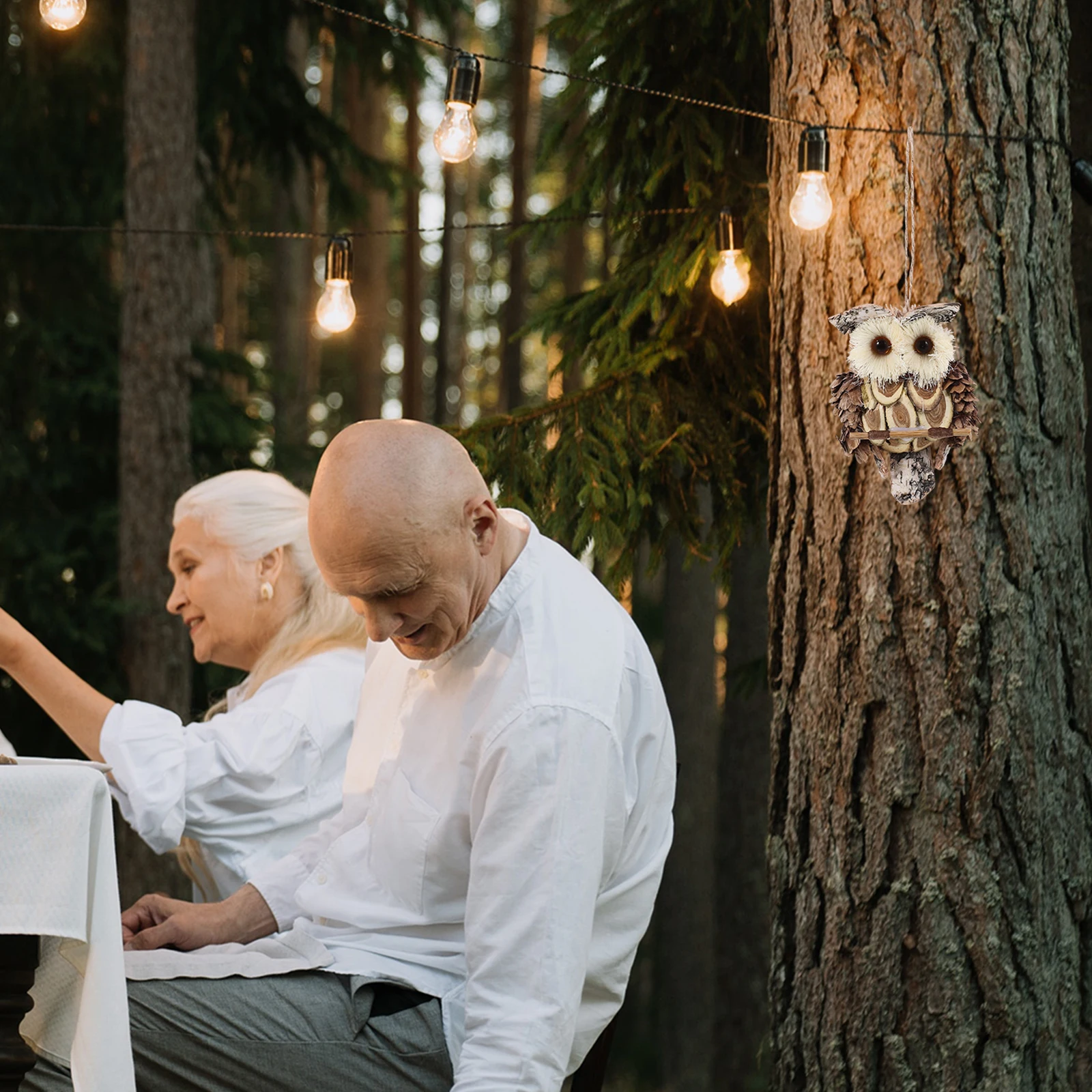 

5 Pcs Owl Pendant Mini Statue Home Ornaments Outdoor Hanging Cattail Grass Decor Figurines