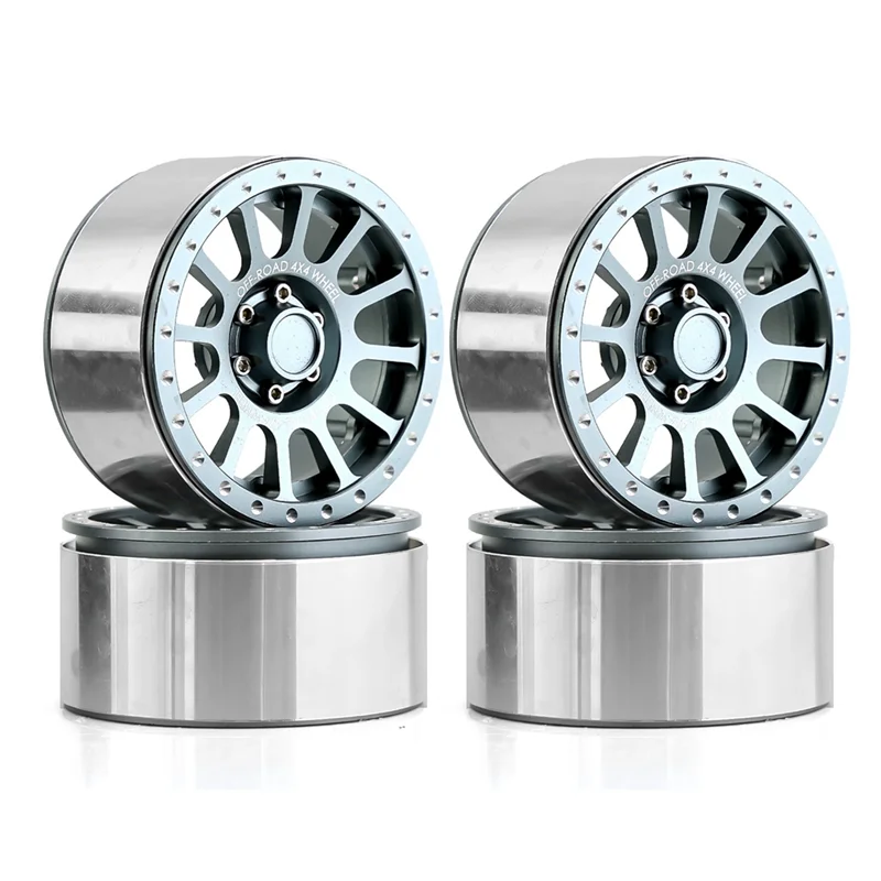 

B24C-4Pcs 2.6 Inch Metal Beadlock Wheel Rim Hub For 1/8 1/10 RC Crawler Car TRAXXAS TRX4 Axial SCX10 Wraith RR10 Capra