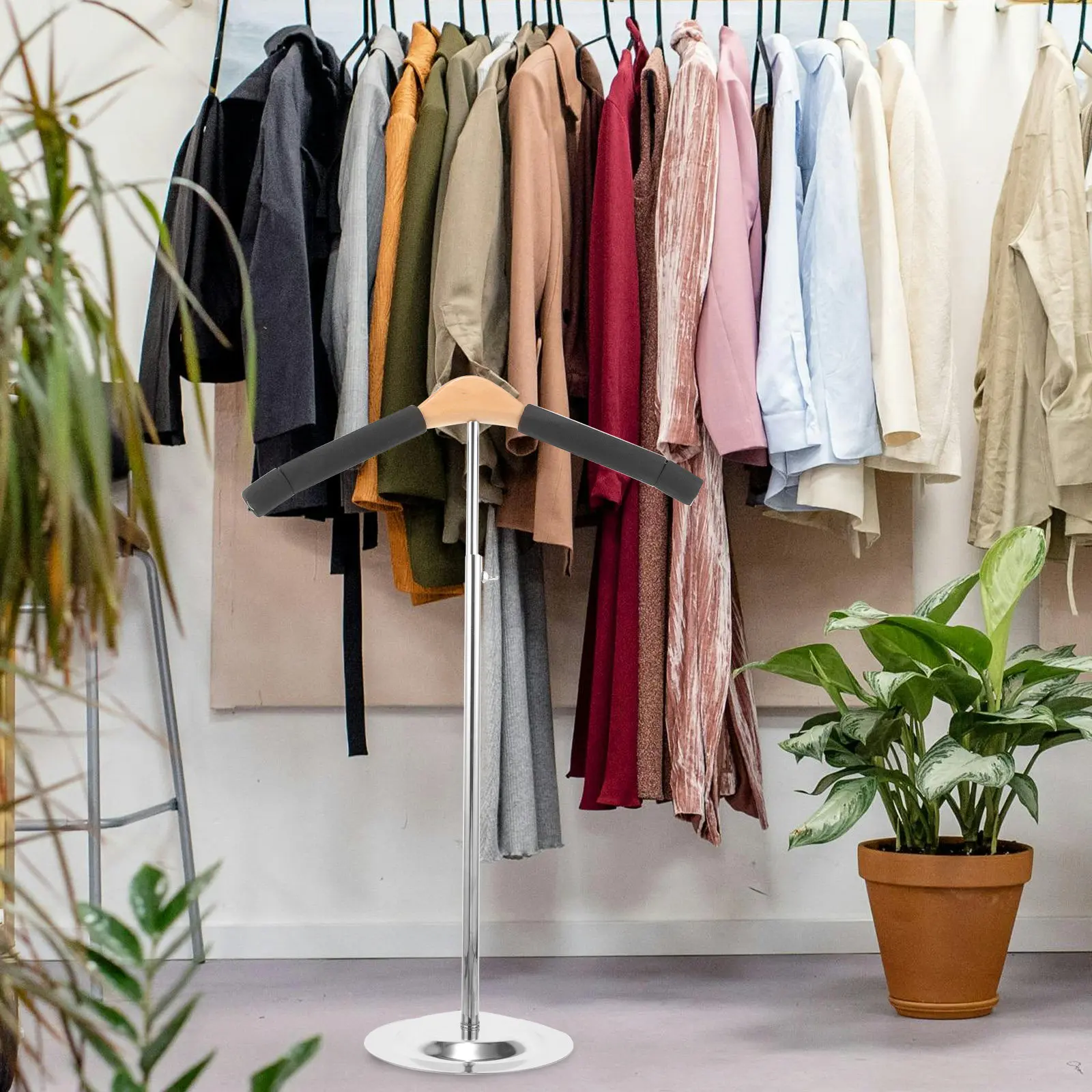 Tshirt Display Stand Clothing Display Rack Adult Shirt Rack Stable T-Shaped Structure for Stores Home Storage Photo Backdrop