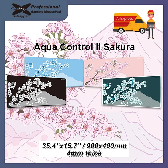 900x400x4mm X-Raypad aqua control 2 Sakura Gaming Mouse Pads xraypad AC2 Sakura Japanese Cherry Blossom deskmat