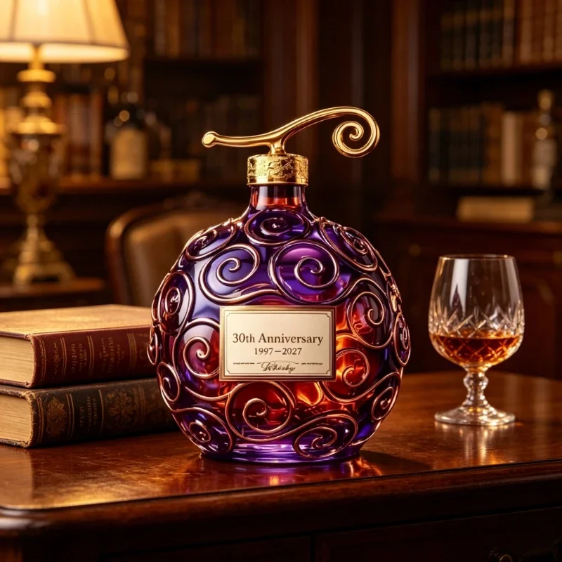 Elegant Luxury Spiral Glass Decanter 30th Anniversary Whiskey Bottle Multi-use Decorative Perfume - Premium Holiday Gift Item