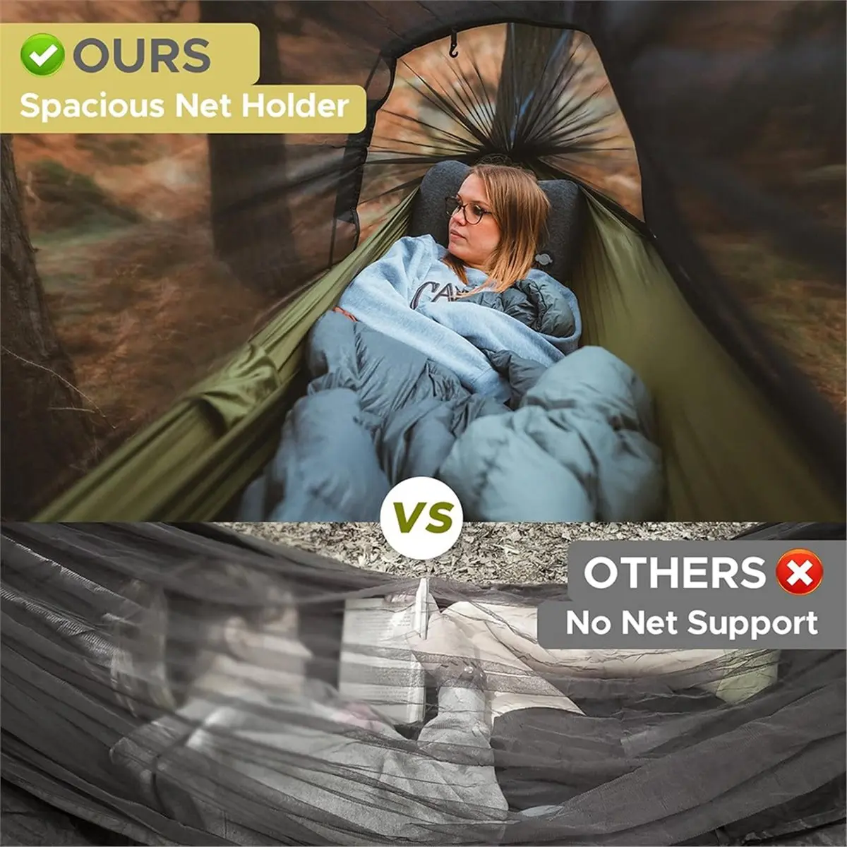 618 Mega Sale Camping Hammock Tent Portable Hammocks with Mosquito Net for Hiking Outdoor Travel Backyard