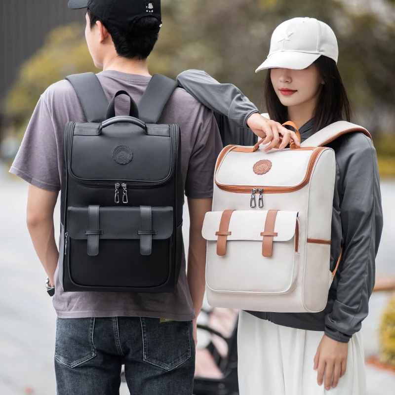 Casual backpack men's fashion trend bag women's lightweight simple commuting casual large capacity travel backpack