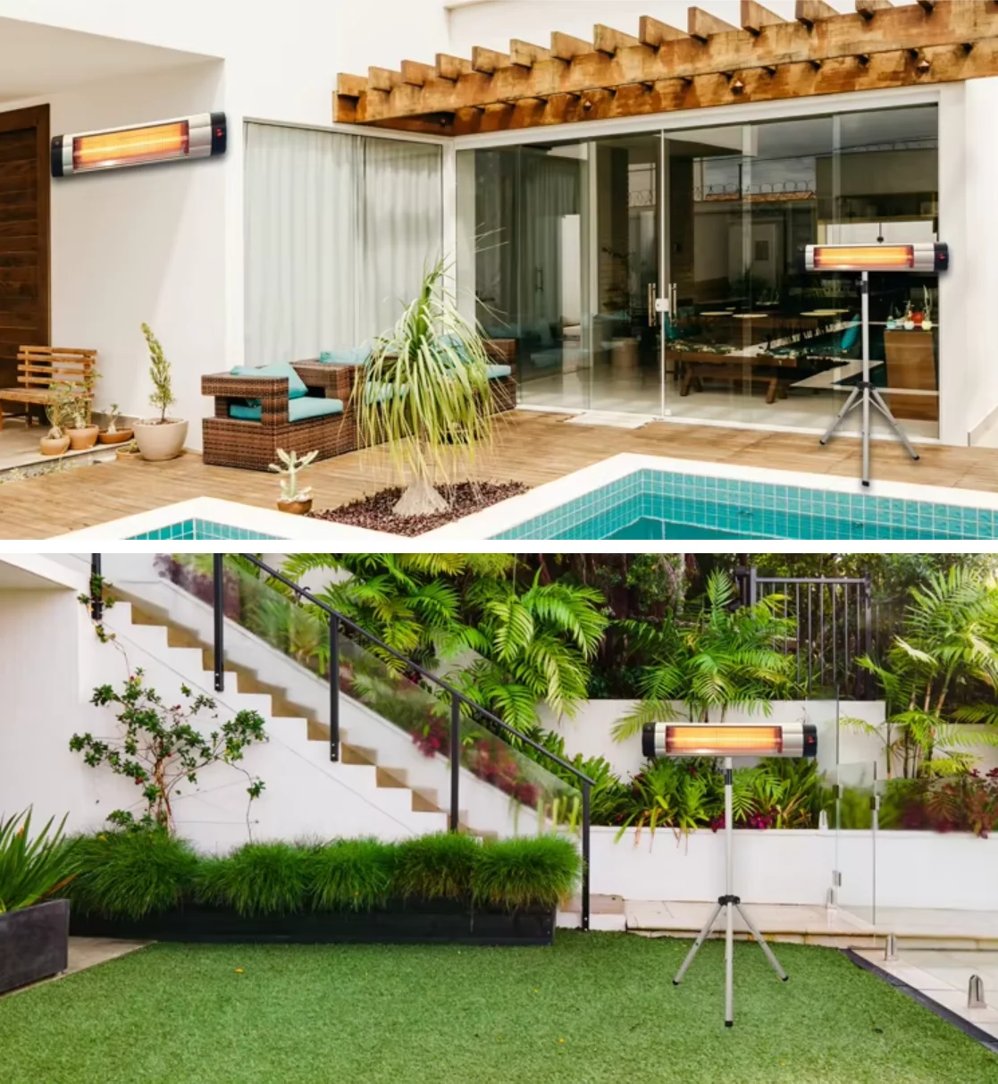 تسخين سريع 2000 وات/2500 وات/3000 وات دعامة قابلة للتعديل أنبوب كوارتز سخان مثبت على الحائط لاستخدام الحديقة الخارجية #3