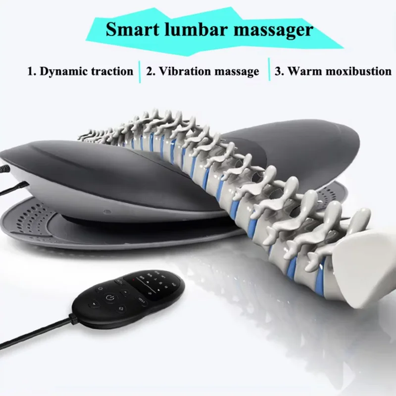 Electric Lumbar Traction Device Waist Back Hot Compress Massager Lumbar Spine Support Vibration Waist Pain Body Care