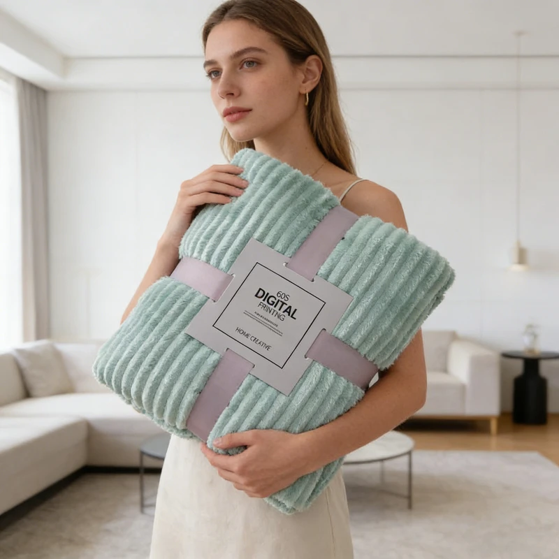 

Sofa Blanket Car Blanket Lunch Break Blanket Gift Air Conditioner Blanket Coral Fleece Blanket Solid Color Flannel Blanket