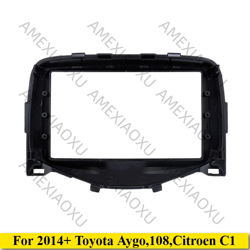 1PC For 2014+ Toyota Aygo,108,Citroen C1 Double Din Car Radio Stereo DVD Fascia Panel Frame GPS Frame Dash Kit AMEXIAOXU