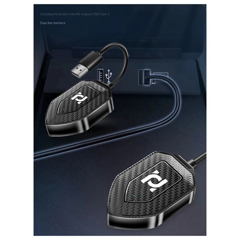 T04C-Carplay Box Android Auto Wireless Carplay Converter Car Android Smart Box Car Adapter Wireless Adapter Easy To Carry