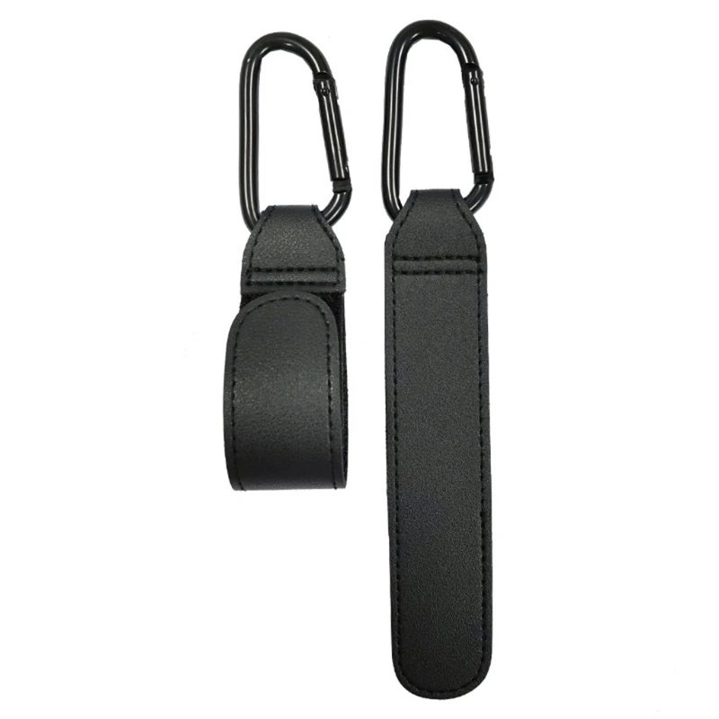 รถเข็นเด็กหนัง PU แบบปรับได้ตะขออลูมิเนียมอัลลอยด์ carabiner สำหรับรถเข็น