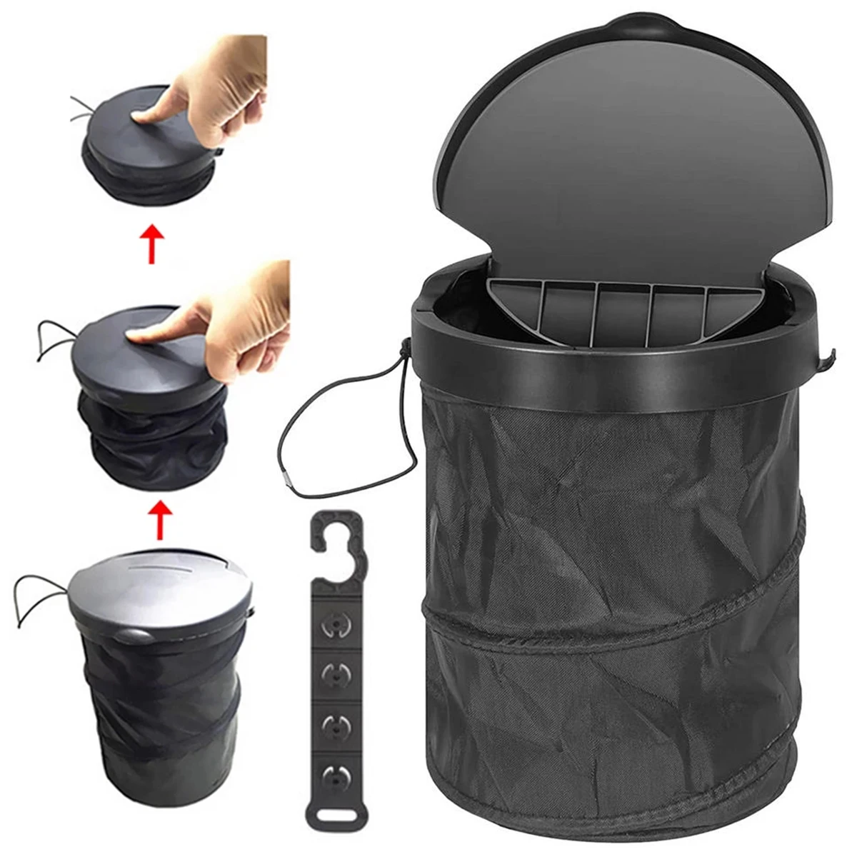 Foldable Car Trash Can Hanging Waterproof Leakproof Trash Can Storage Bag for Car with Large Capacity Car Interior Accessories