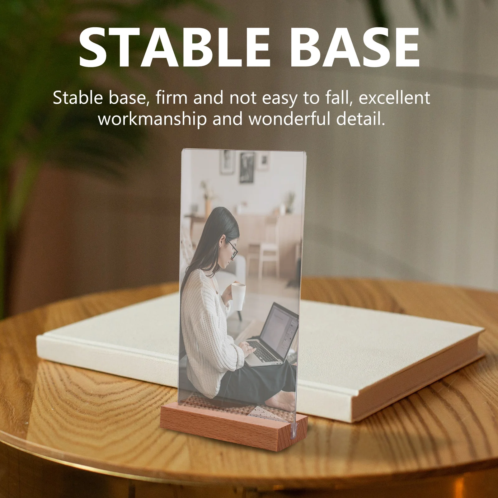 

1 Set Acrylic Sign Holder Menu Price Display Stand Tabletop Note Organizer Desktop Photo Rack Ad Paper Holder Meeting Display