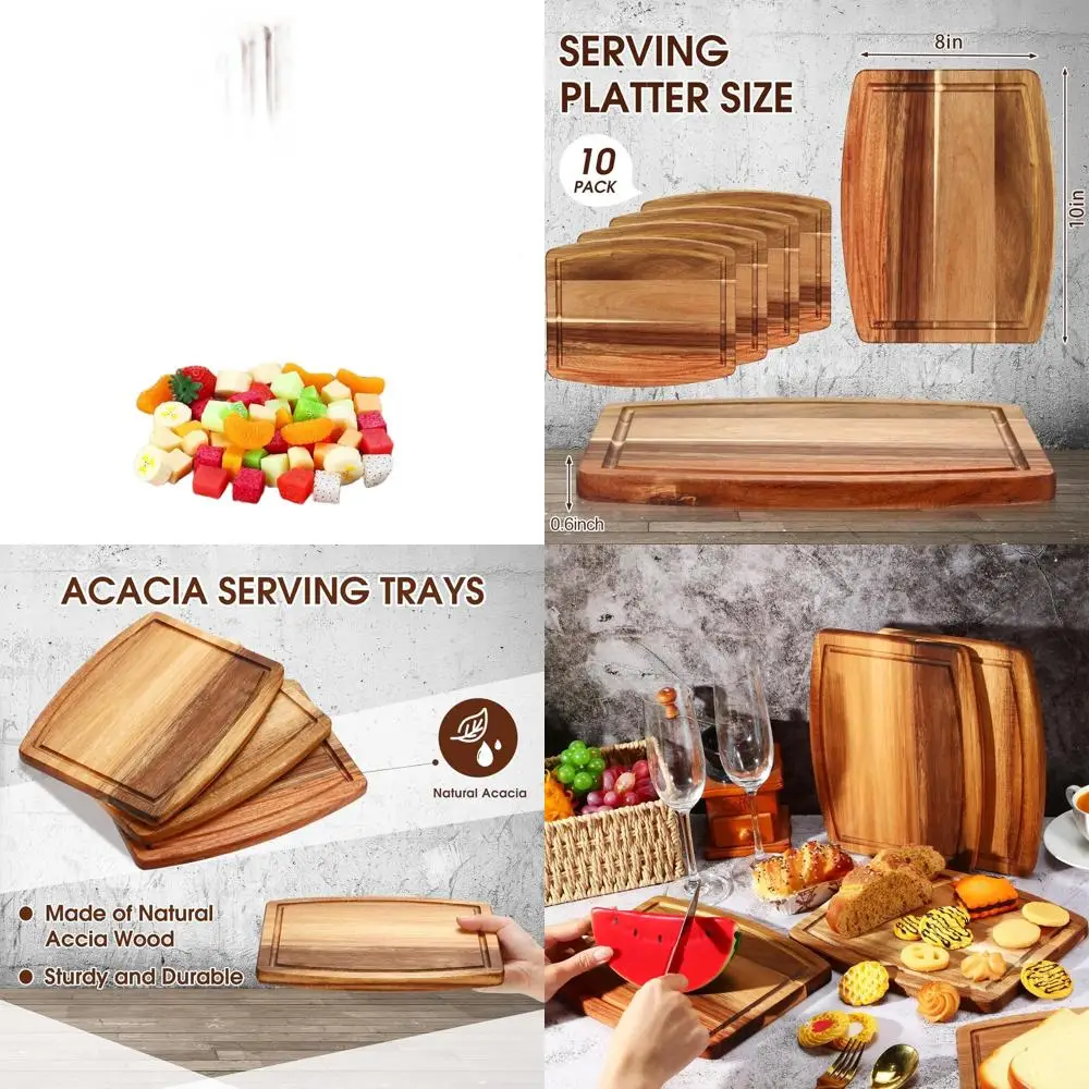 

Набор досок для резки древесины акации из 10 штук для лазерной гравировки, 8x10 дюймов, идеально подходит для обеденных тарелок, разделочных досок и подарков на вечеринку