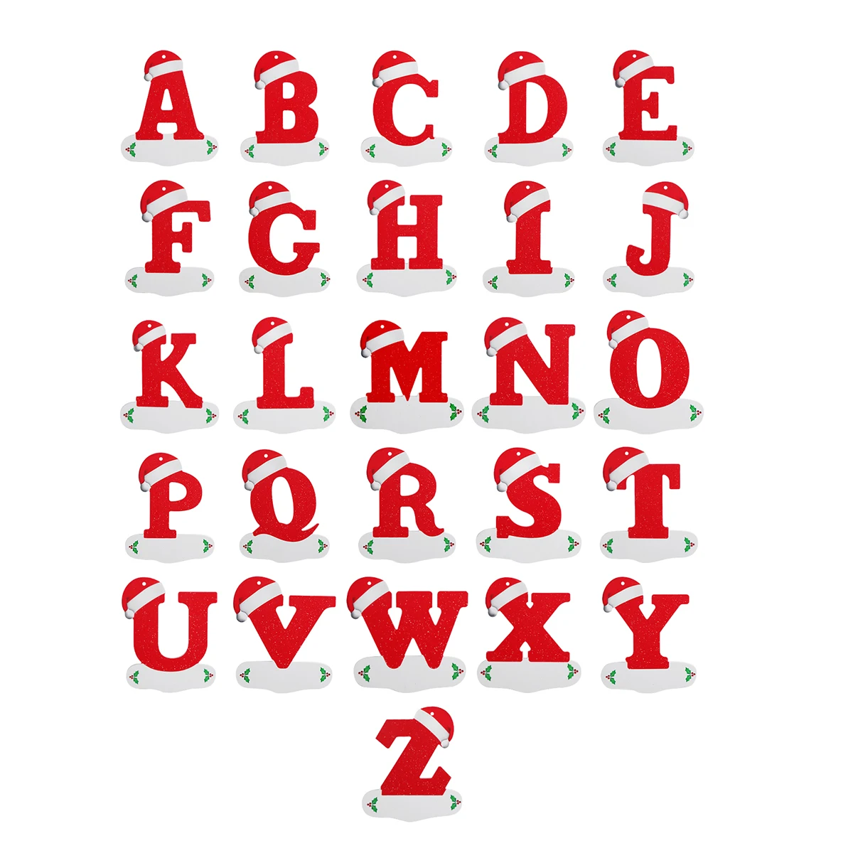 1 PVC Christmas hat letters can be written graffiti (send lanyard), suitable for family, party decoration, tree decoration